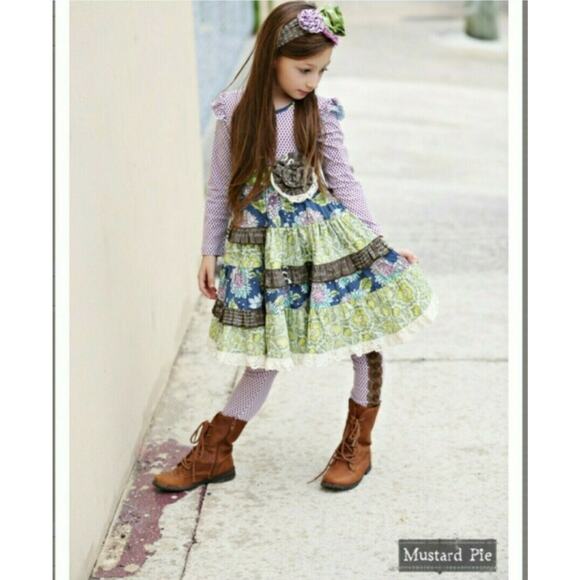 Mustard Pie Emerald Dance Dress + Leggings - Picture 12 of 12